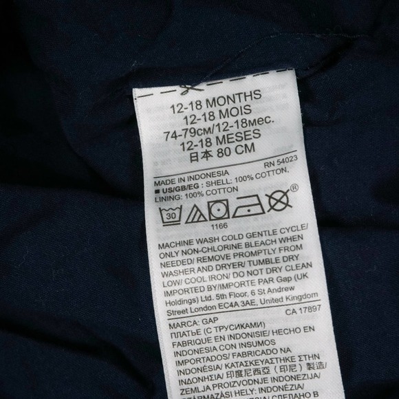 Baby Gap Lined Confetti Heart Patterned Blouse Navy Blue Size 12-18 Months - Picture 8 of 9